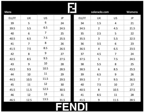 fendi shoe size chart